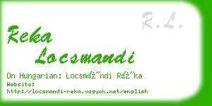 reka locsmandi business card